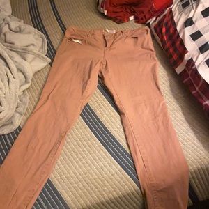 Salmon pink jeans